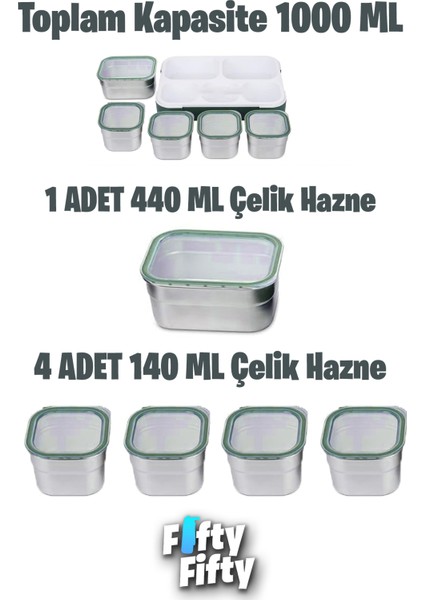 Lunch Box 1000 ml (Sızdırmaz,karışmaz 5 Hazneli) Lunchbox Yeni Nesil Sefer Tası -FFLBOX40097 modelleri