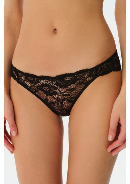 Lacy Soft Dantelli Külot - Siyah