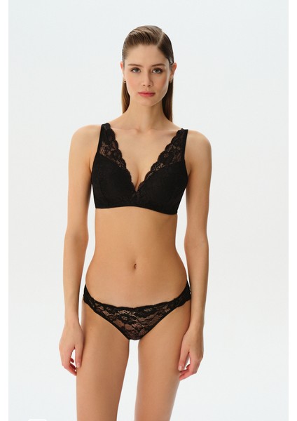 Lacy Soft Dantelli Külot - Siyah
