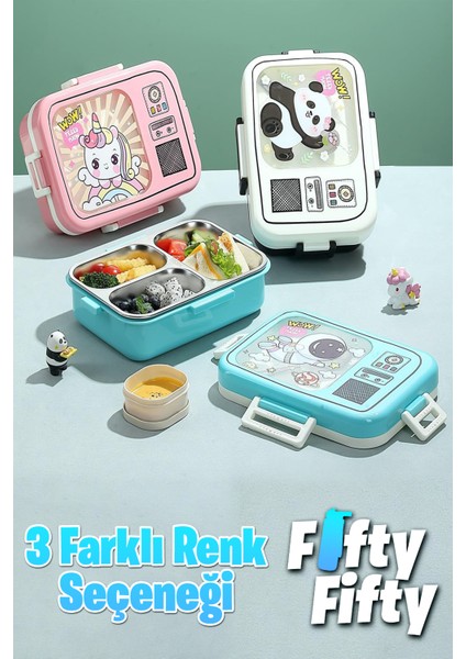 Lunch Box 820 ml Tek Kat Üç Bölmeli Sos Kaseli Yeni Nesil Sefer TASI-FFLBOX10283