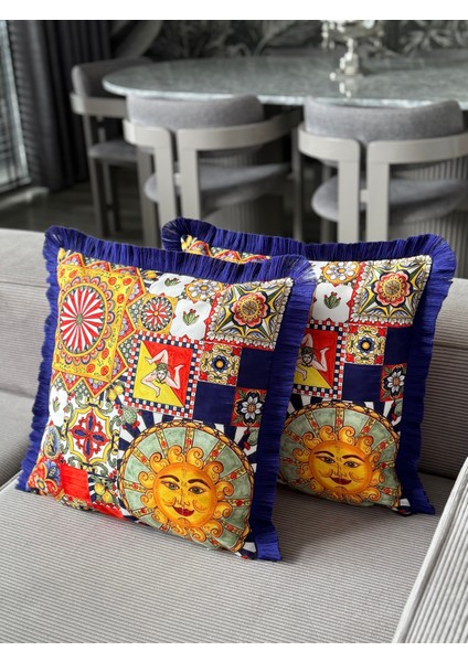 Çift Taraflıgüneş Dekoratif Saçaklı Kırlent Kılıfı 1ADET 43 x 43(SK-K02) fiyatları