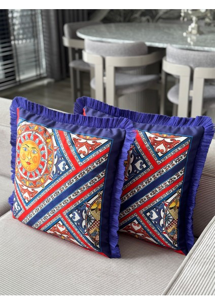 Çift Taraflı Güneş Dekoratif Saçaklı Kırlent Kılıfı 1ADET 43 x 43(SK-K01) fiyatları