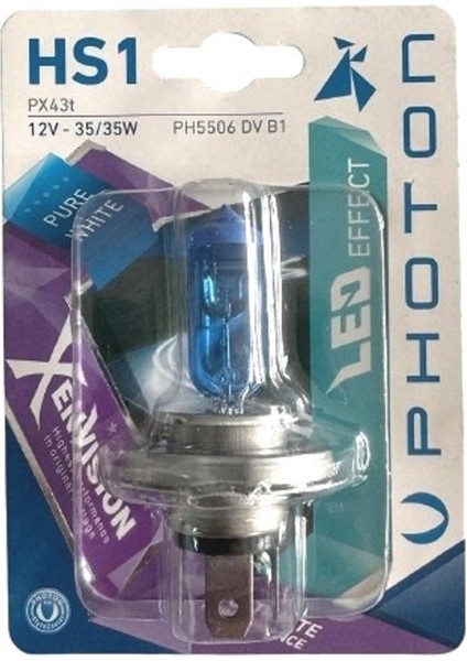 Hs1 12V 35/35W PX43T Beyaz Işık Motosiklet Ampulü Photon 1 Adet