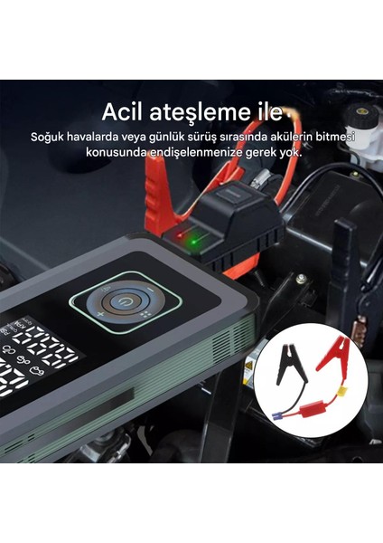 Şarjlı Pompa, Akü Takviyesi, Fener, Powerbank Özellikli, Taşınabilir Kompresör, Araç Pompası fiyatları