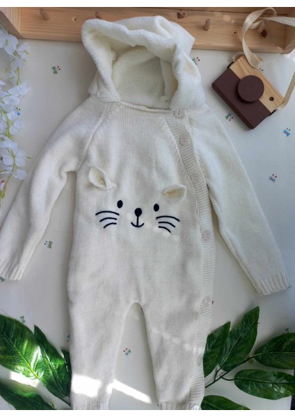 M.ç Family Store Welsoft Astarlı Triko Kışlık Bebek Tulum Unisex Kürlü Kız Erkek Kalın Tulumü Kpeluş Dolgulu Erek-Kız