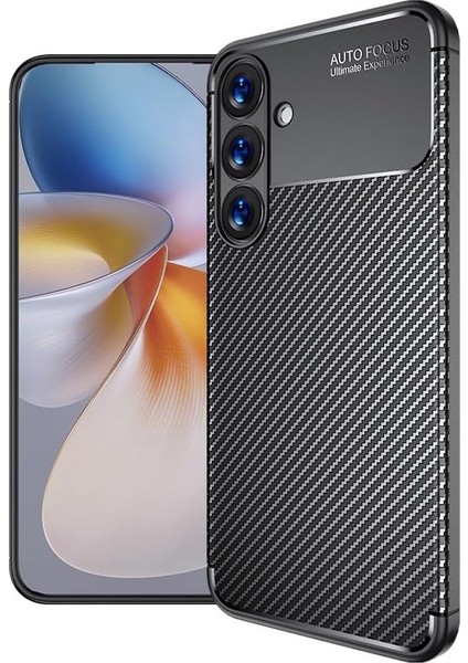 Samsung Galaxy A36 Kılıf Kamera Korumalı Karbon Desenli Görünümlü Renk Atmaz Mat Silikon Kapak