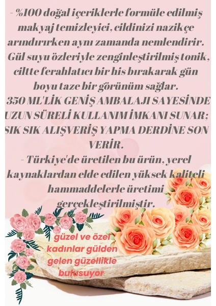 Makyaj Temizleyici ,tonik,dogal Gül Suyu 350 ml Vegan modelleri