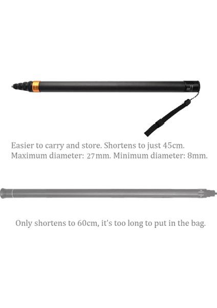 INSTA360 One X2 / One / One R Eylem Kamera Aksesuarları Için Karbon Fiber Görünmez Uzatılabilir Sürümü Selfie Çubuğu (Yurt Dışından) indirimleri