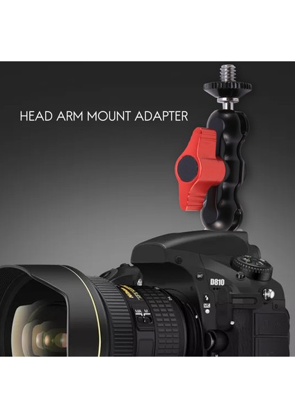 Sihirli 1/4 Inç Kelepçe Çift Bilyalı Kafa Kol Montaj Adaptörü Dslr Kamera LCD Monitör Için (Yurt Dışından) modelleri