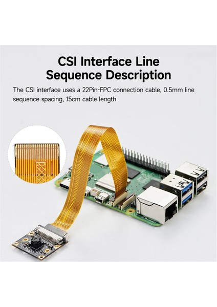 Raspberry Pi 5 Kamera Için 8mp Kamera Modülü IMX219 130 Derece Görüş Açısı Csı Arayüz Kamerası (Yurt Dışından) indirimleri