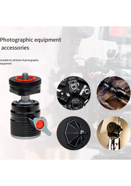 Mini Top Kafa Tripod Kafası Dslr Kameralar Için Evrensel 1/4 Inç Vida Bağlantılı Flaş Tripod Monopod Dolgu Işığı (Yurt Dışından)