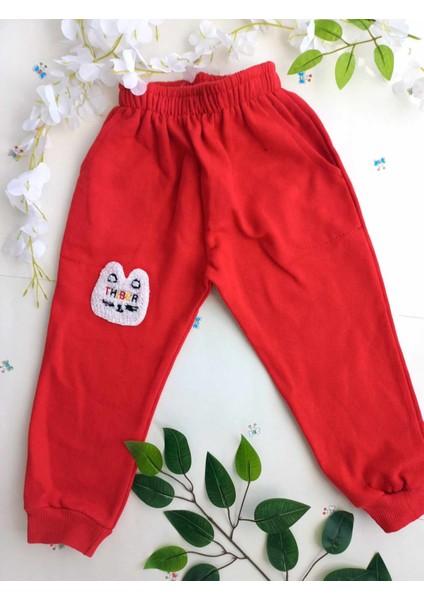 M.ç Store Çocuk Eşofman Altı Erkek-Kız Çocuk Kırmızı Eşofman 3-7