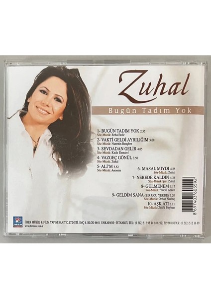Zuhal Bugün Tadım Yok CD (Orjinal Dönem Baskı)