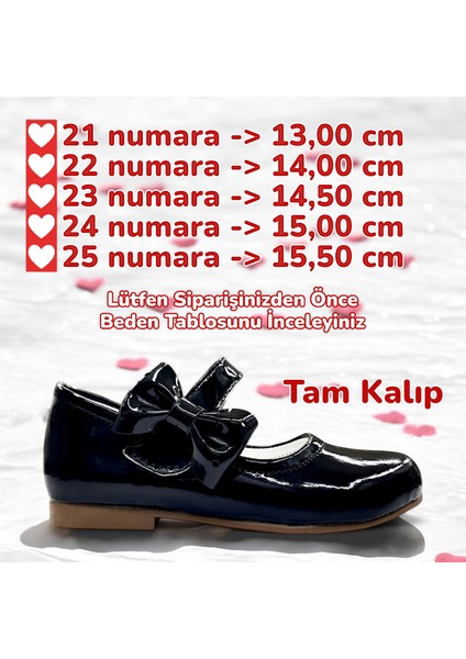 Ortopedik Kız Babet Bebek Balerin Ayakkabısı Glossy Series CF2501 Rugan Siyah 23 indirimleri