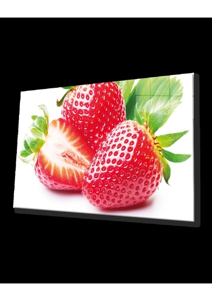 Çilek Cam Tablo Strawberry Art