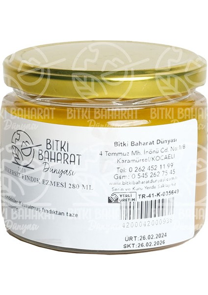 Şekersiz Fındık Ezmesi 280 ml