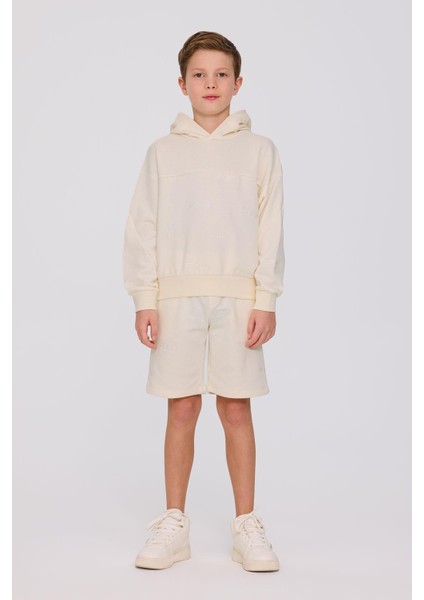 Bg Store Erkek Çocuk Kırık Beyaz Sweatshirt