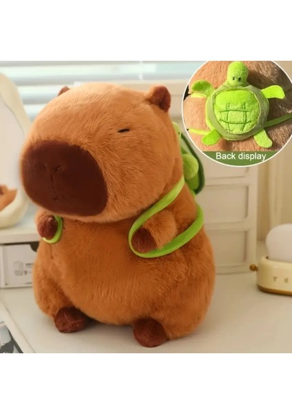 Sevimli Kapibara Peluş Oyuncak Sırt Çantalı 18CM Yumuşak Yastık Peluş Oyuncak