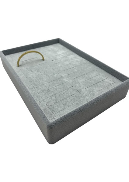 Yerli Üretim Süet Kumaş Gri Renk 22/14 cm Batırmalı Bileklik Kelepçe Tablası modelleri