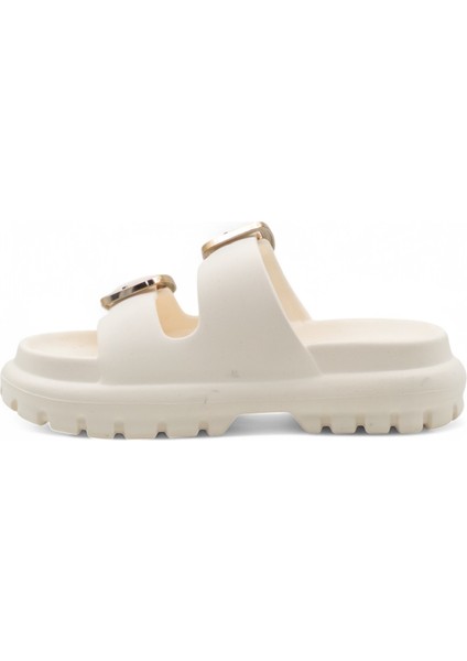 Sonımıx EZ0173.02 Çift Tokalı Kadın Terlik Krem fiyatları