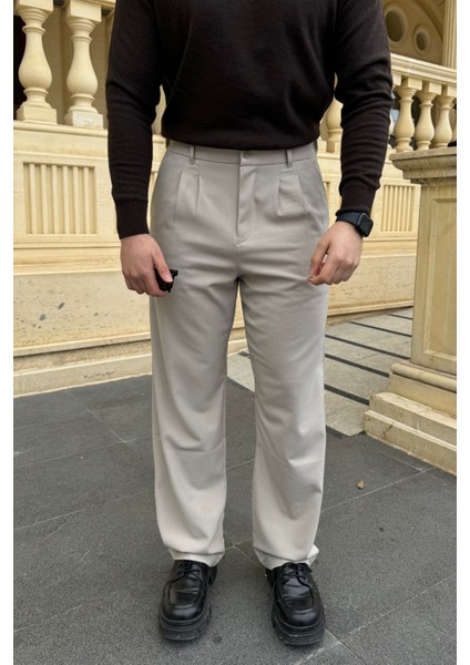 Erkek Kumaş Baggy Kalıp Pileli Pantolon fiyatları