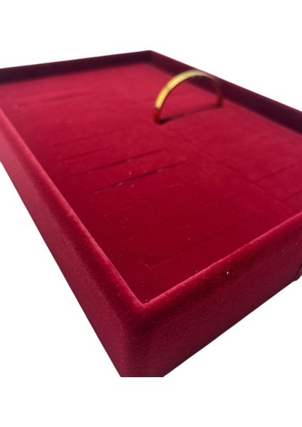 Yerli Üretim Süet Kumaş Kırmızı Renk 22/14 cm Batırmalı Bileklik Kelepçe Tablası indirimleri