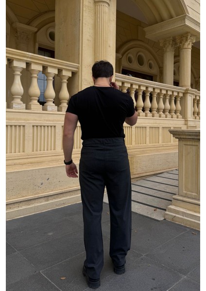 Erkek Kumaş Baggy Kalıp Pileli Pantolon