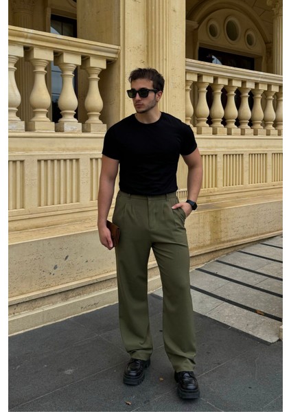 Erkek Kumaş Baggy Kalıp Pileli Pantolon fiyatları