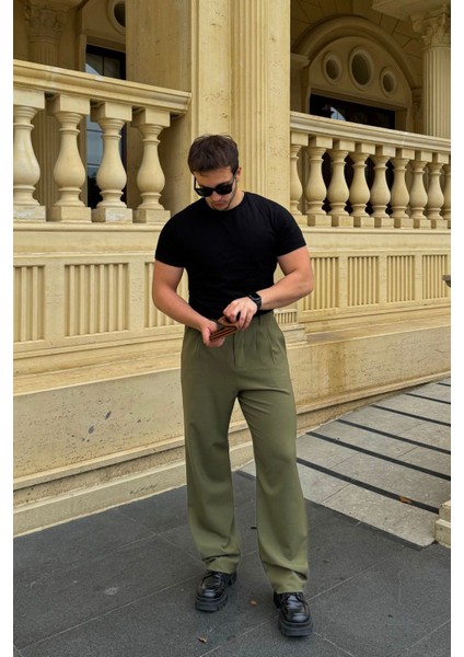 Erkek Kumaş Baggy Kalıp Pileli Pantolon modelleri