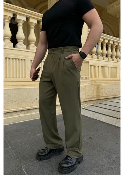 Erkek Kumaş Baggy Kalıp Pileli Pantolon fırsatları