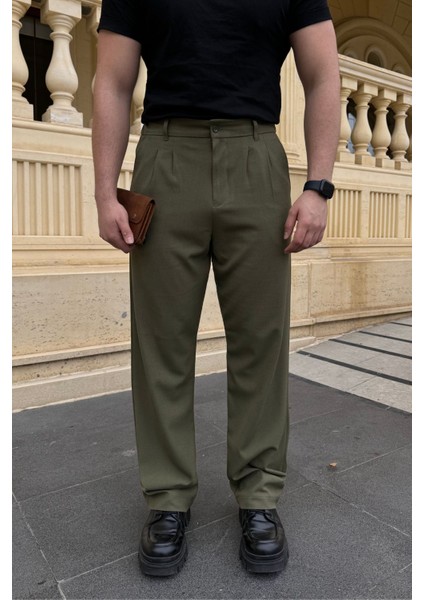 Erkek Kumaş Baggy Kalıp Pileli Pantolon indirimleri