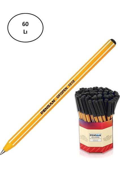 Tükenmez Kalem Offispen 1 mm Siyah 60'lı