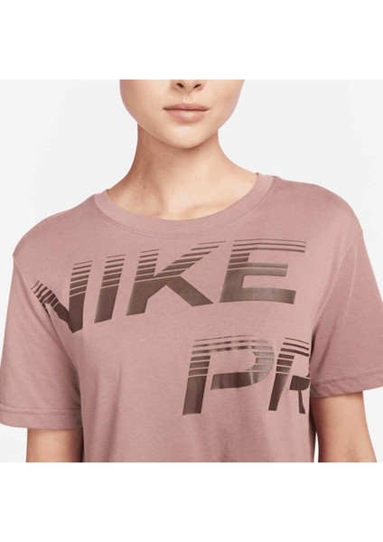 Pro Dri Fit Graphics Loose Fit T-Shirt Kadın Crop Büyük Beden Günlük Tişört Kahve