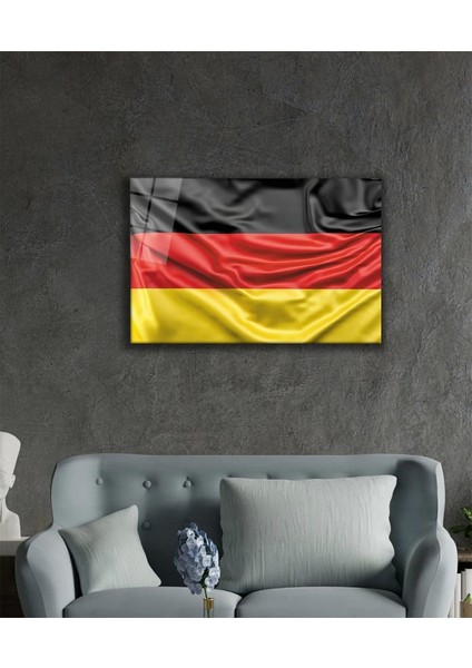 Almanya Bayrağı Cam Tablo German Flag