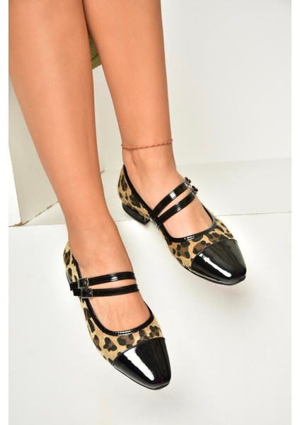 U725512102 Leopar Desenli Kadın Babet modelleri