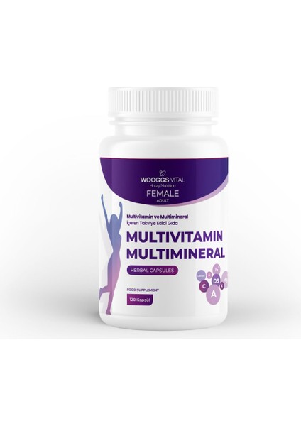 Female Multivitamin ve Multimineral Içeren Takviye Edici Gıda 120 Kapsül