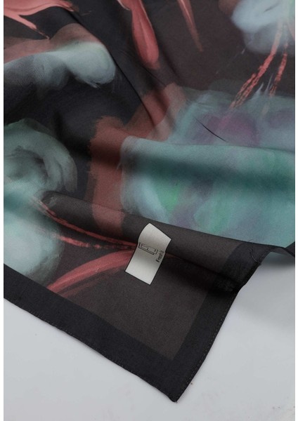 Turkuaz Fresh Scarfs Darcy Desen Pamuk Ipek Eşarp