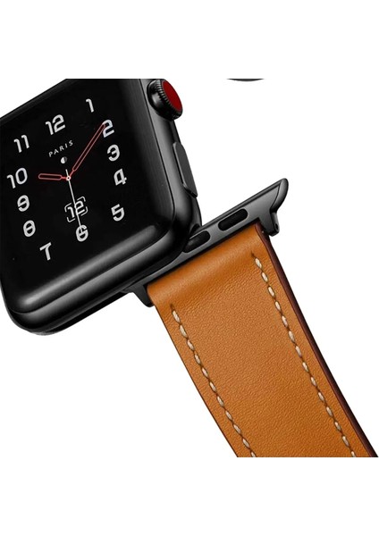 Digizone Apple Watch Uyumlu Seri 1-9 (38/40/41MM) – S10 (42MM) Uyumlu Deri Kordon