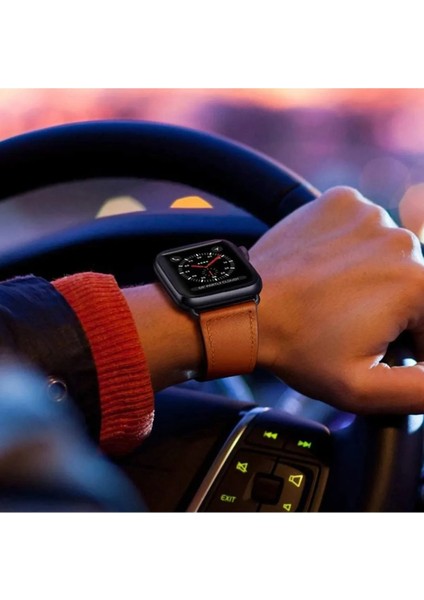 Digizone Apple Watch Uyumlu Seri 1-9 (38/40/41MM) – S10 (42MM) Uyumlu Deri Kordon