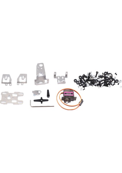 Kamera Çift Akslı Gimbal Braketi Soğutma Fanı ile 2 Servo Olmadan, 9g Servo Pan Montaj Standı Fpv Drone Baş Izleyici Için (Yurt Dışından)