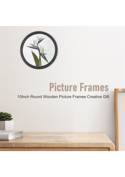 10 Inç Yuvarlak Ahşap Resim Çerçeveleri Yaratıcı Hediye Dıy Duvar Asılı Ahşap Resim Tutucu Ev Dekorasyon (Siyah) (Yurt Dışından) indirimleri