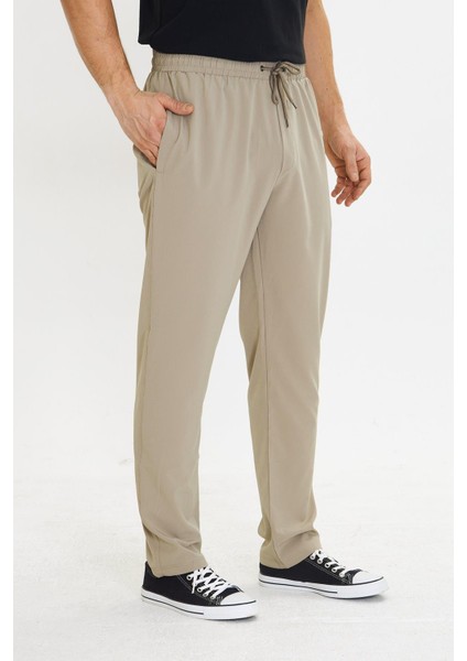 Erkek Stretchfit Esnek Eşofman Altı Bej 2660-B