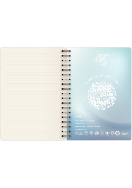 Utopia Spiralli Defter Çizgili Attitude 17X24 cm