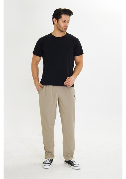 Erkek Stretchfit Esnek Eşofman Altı Bej 2661-B