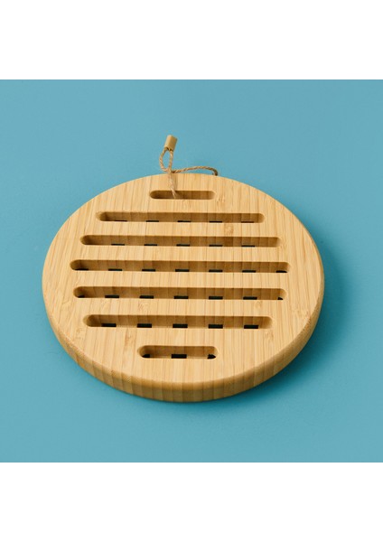 Bambu Yuvarlak Nihale - Açık Kahverengi - 17 cm