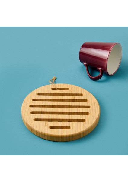 Bambu Yuvarlak Nihale - Açık Kahverengi - 17 cm