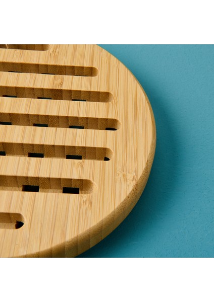 Bambu Yuvarlak Nihale - Açık Kahverengi - 17 cm