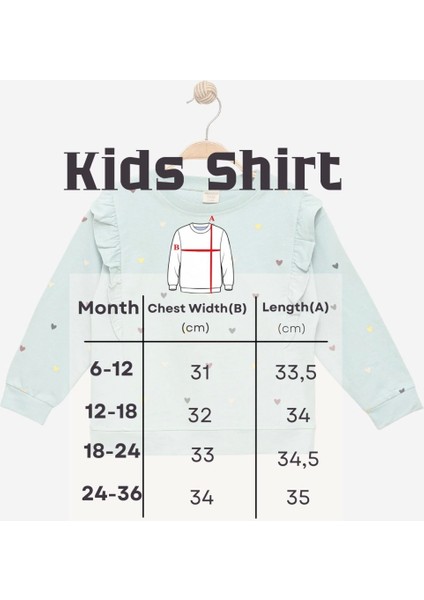 Kız Bebek %100 Pamuk Ekru Sweatshirt Fırfırlı - Kız Bebek Giyim