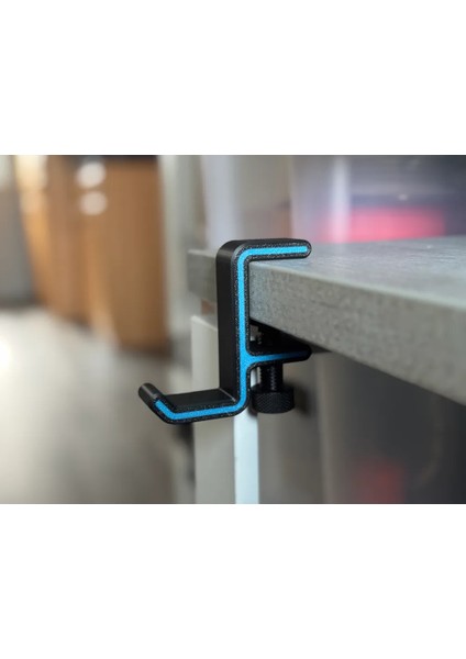 Masa Kenarına Monte Edilebilir Siyah ve Mavi Kulaklık Askısı Kulaklık Standı – Şık ve Dayanıklı Tasarım modelleri