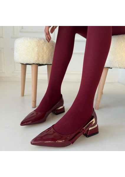 Wayni Bordo Rugan Topuklu Ayakkabı modelleri